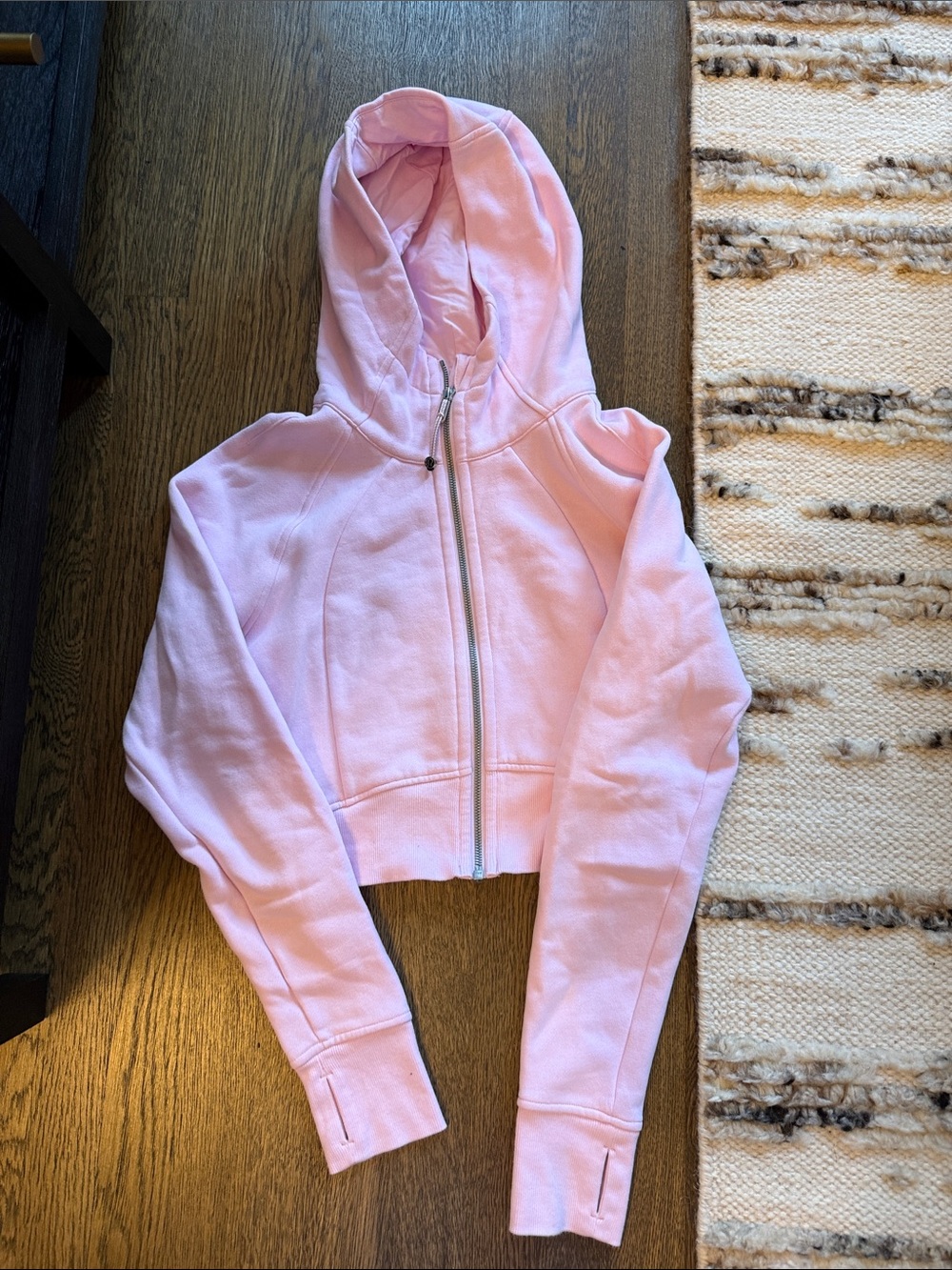 lululemon athletica Light Pink Cropped Zip Hoodie